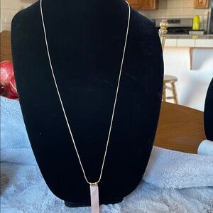 White House Black Market Rose Quartz Pendant Necklace
